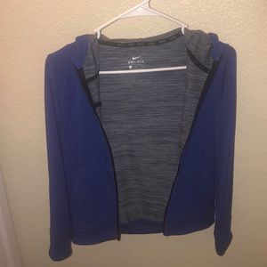 Blue Nike zip up hoodie